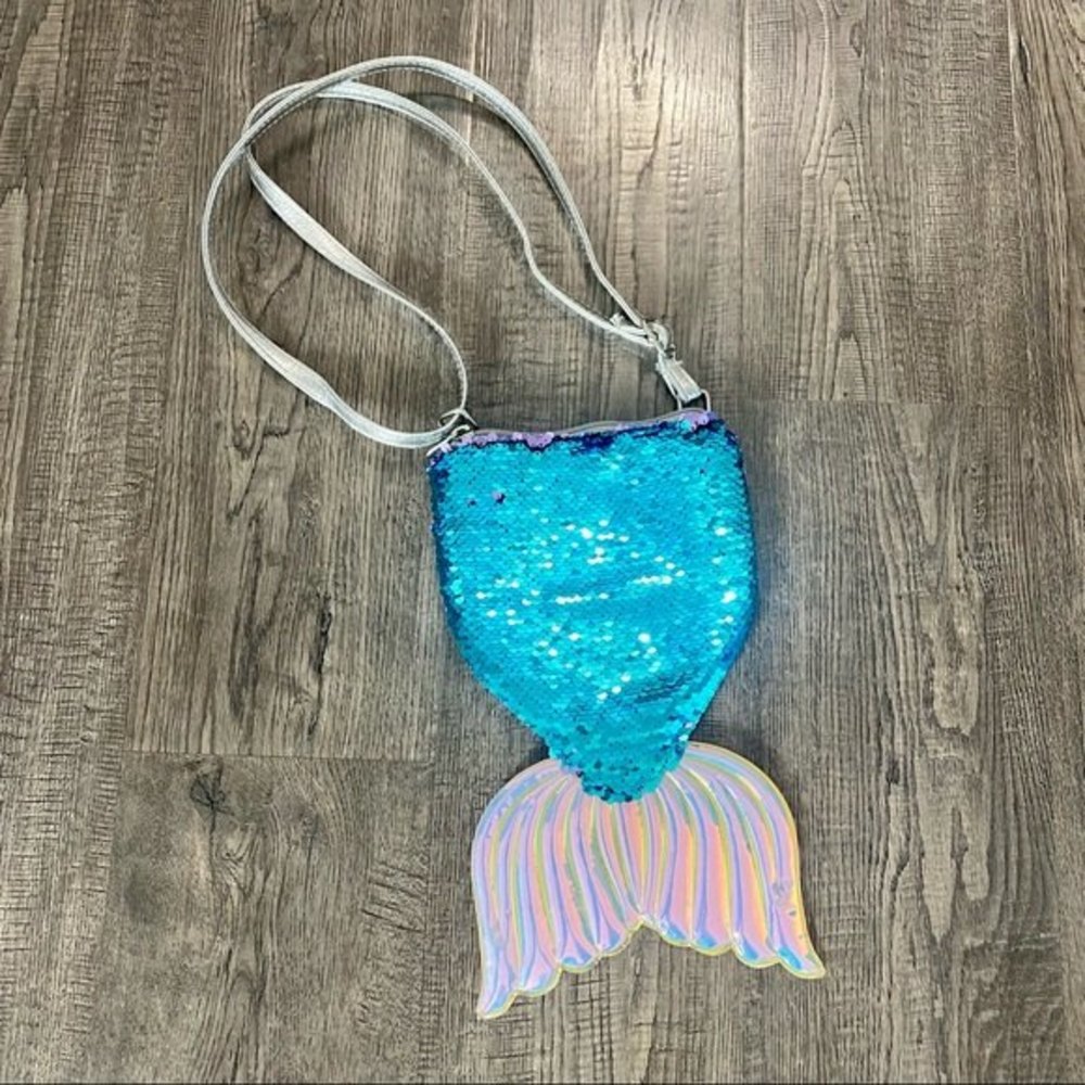 Justice Mermaid Tail Flip Sequin Crossbody Purse Girls